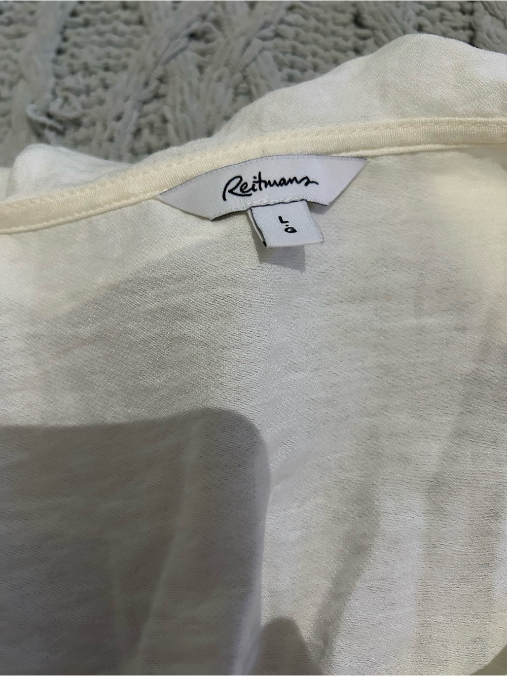 Reitmans Cream Ruffle Tie-Front Blouse - Picture 3 of 4